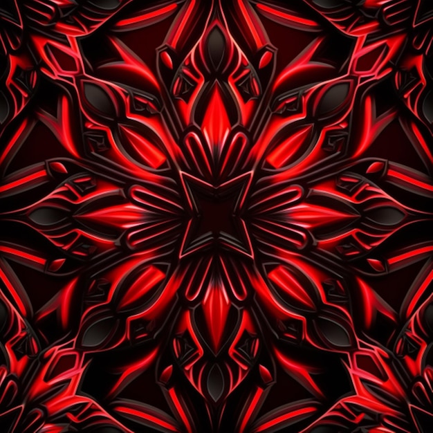 motif cathédrale, couleurs rouge et noir