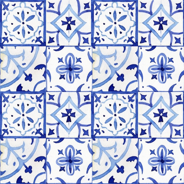 Photo motif en céramique ornementale de carreaux portugais