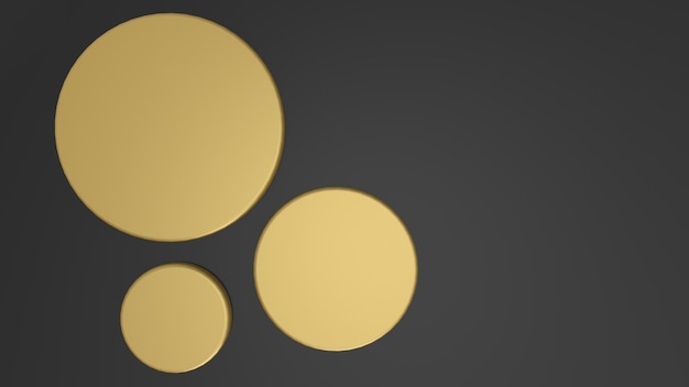 Motif de cercle or et noir texture de fond rendu d'illustration 3d