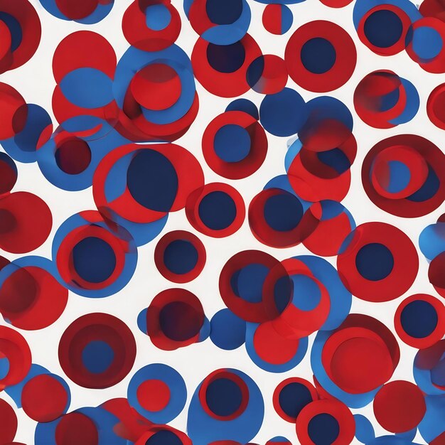 Un motif de cercles bleus et rouges sur un fond bleu