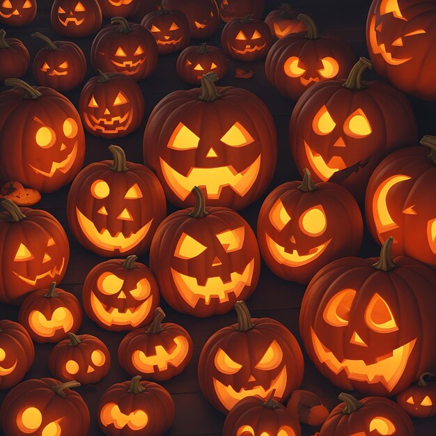 Le motif des citrouilles d'Halloween