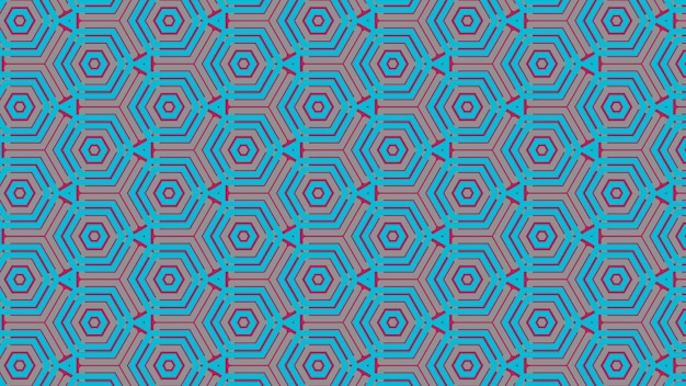 Un motif coloré des hexagones.