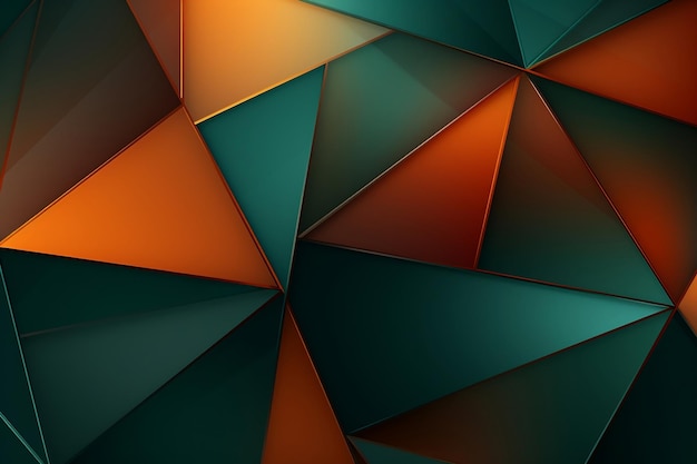 Motif de combinaison géométrique vert et orange Generative Ai