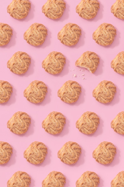 Motif cookie sur fond rose