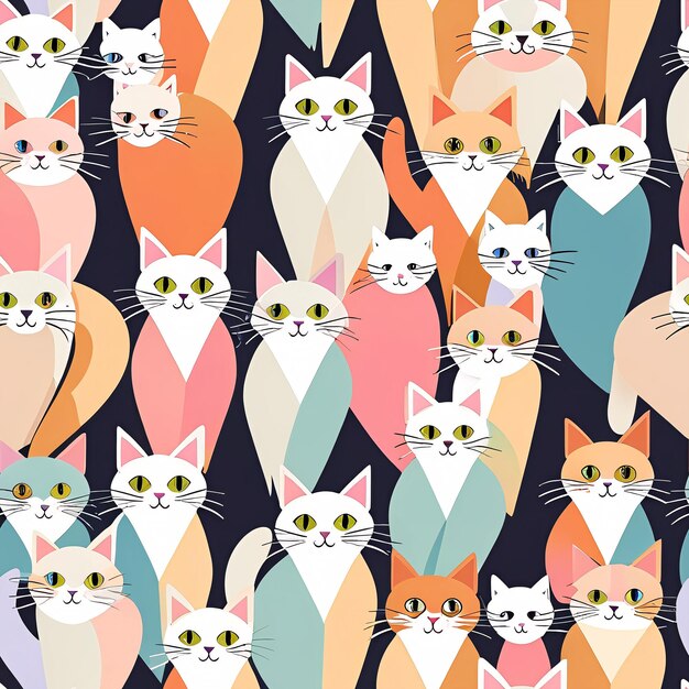 un motif de couture avec des chats