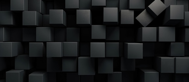 Motif de cube géométrique noir sans coutures