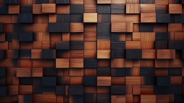 le motif des cubes de bois est fait de bois