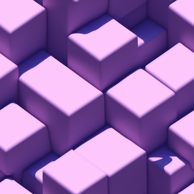 Un motif de cubes violets avec l'ombre de la personne à droite.