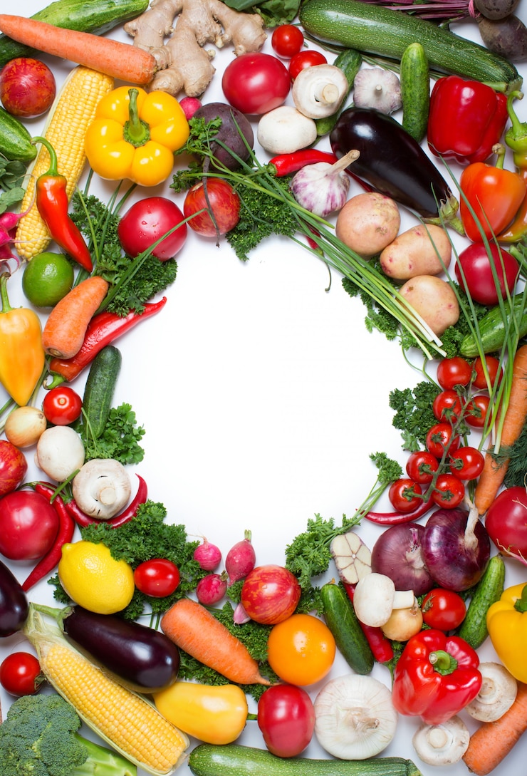 Photo motif décoratif de légumes frais.