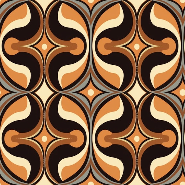 un motif avec un design stylisé en marron ai générative