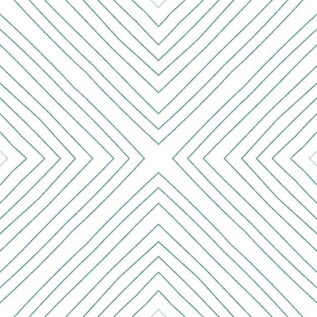 Motif dessiné à la main à rayures turquoise symétrique
