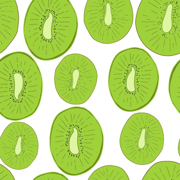 motif eamless avec kiwi isolé sur fond blanc