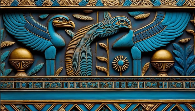 Motif égyptien Art ancien. IA générative.