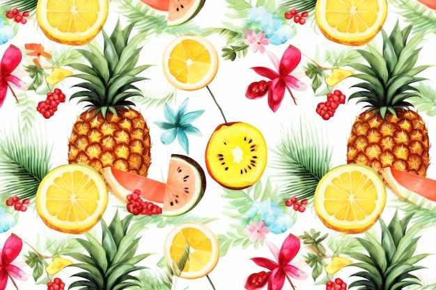 Motif d'été avec des fruits