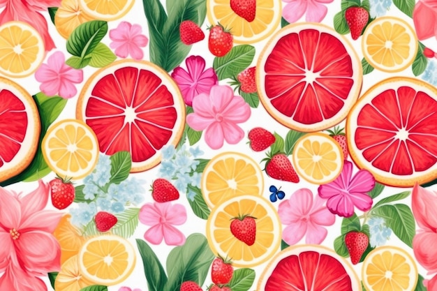 Motif d'été avec des fruits