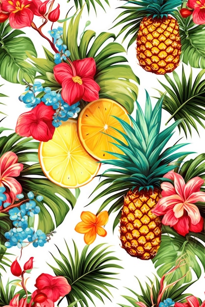 Motif d'été avec des fruits