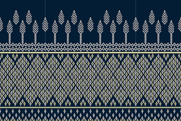 Motif ethnique Concept de tissage de style vectoriel Conception pour la broderie et autres produits textiles