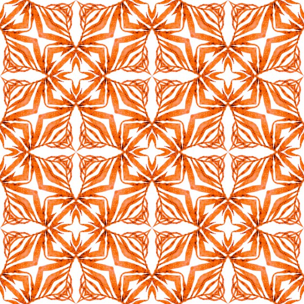 Motif ethnique peint à la main Orange boho exotique