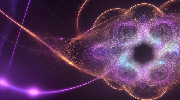 Un motif fascinant de particules de lumière fractale ondule et coule dans un cycle continu