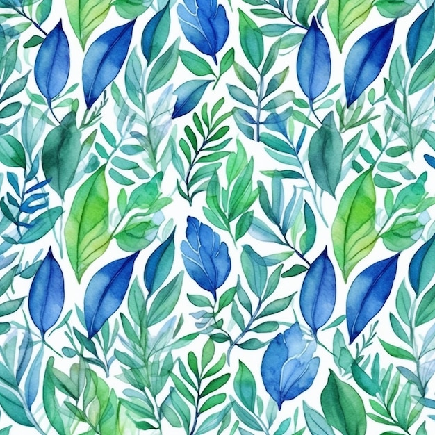 Motif de feuille aquarelle