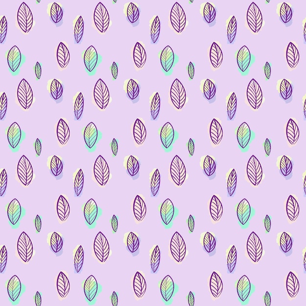 Motif de feuilles botaniques sans soudure sur fond violet belle illustration botanique de leavesdig