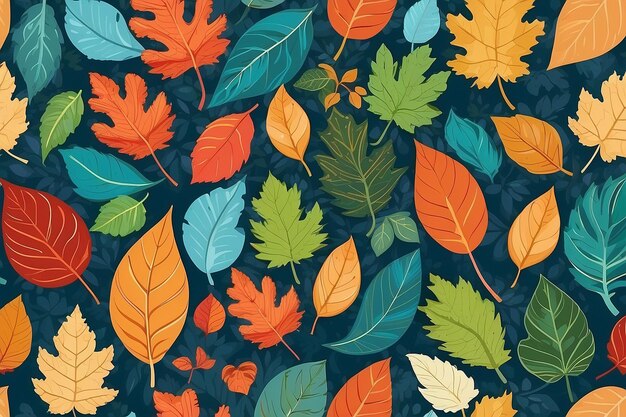 motif de feuilles de patchwork sur le fond