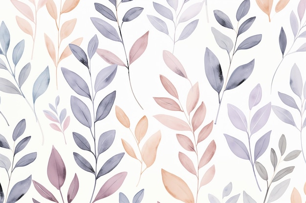 Photo motif de feuilles sans couture dans du papier peint à fond pastel