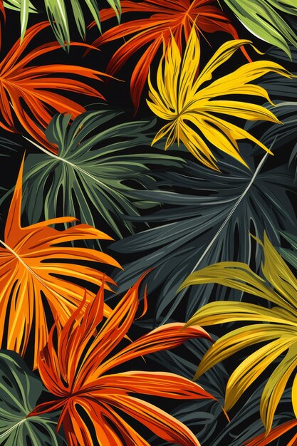 Motif de feuilles tropicales