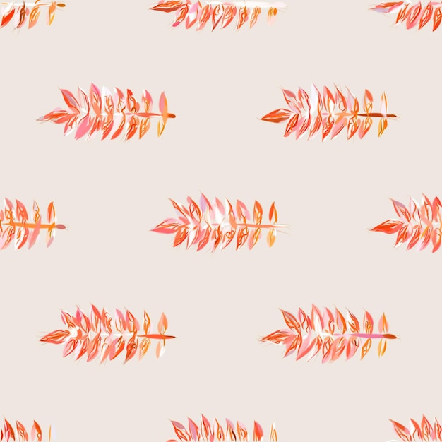 Motif Feuilles Vertes Sur Fond Crème