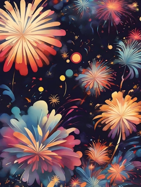 motif de fleur et de feu d'artifice pour la couverture d'un livre