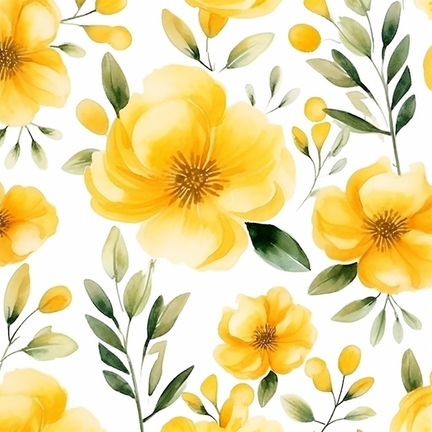 Motif fleur jaune