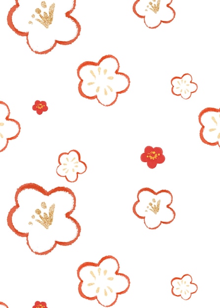 Motif de fleur de prune png pour la fête nationale chinoise