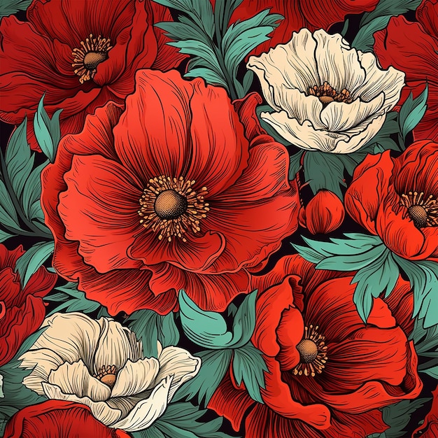 Photo motif fleur rouge