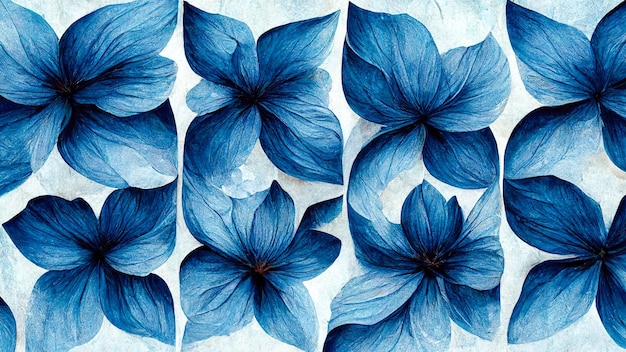 Motif de fleurs bleues