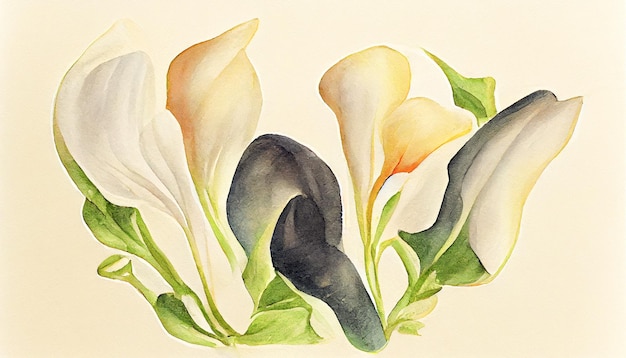 Un motif de fleurs de calla jaune