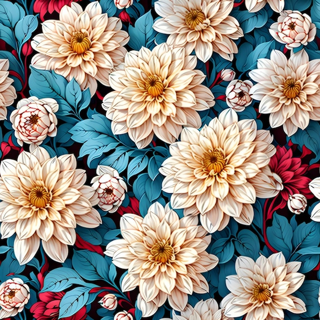 Le motif des fleurs de dahlia