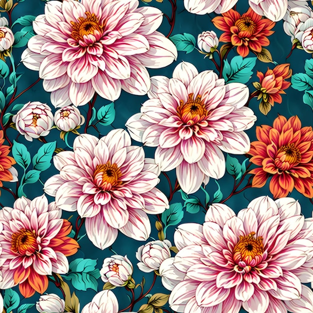 Le motif des fleurs de dahlia