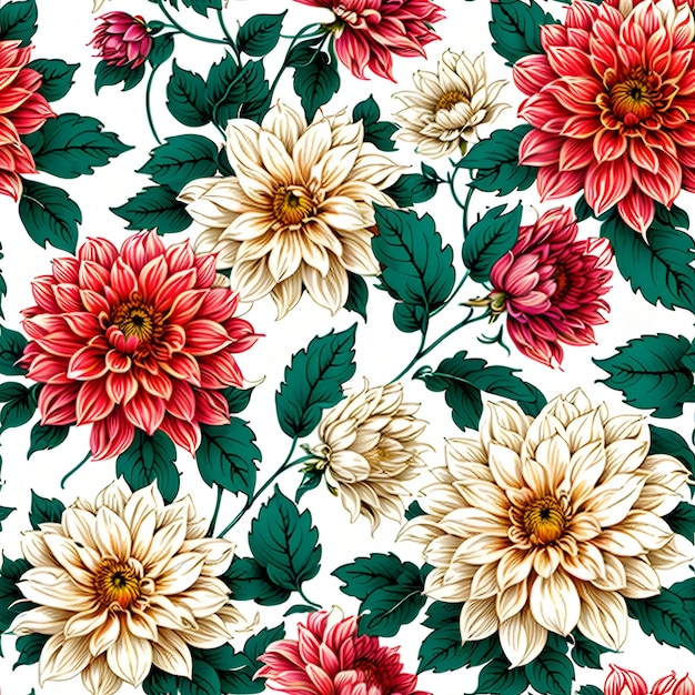 Le motif des fleurs de dahlia