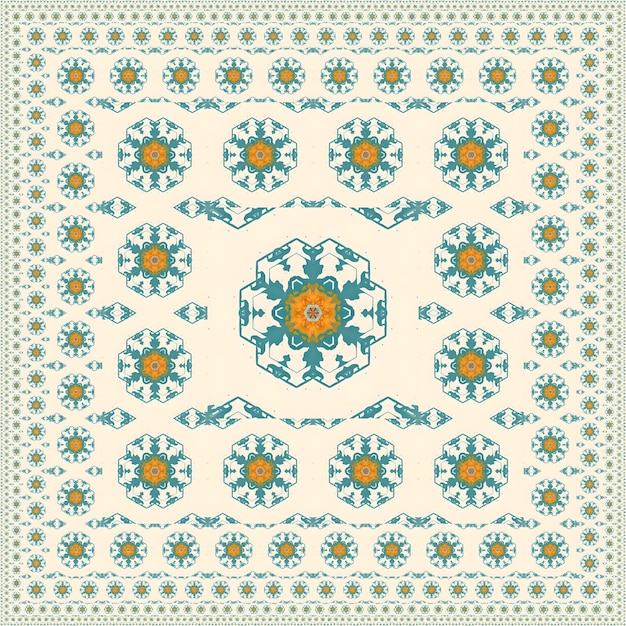 Un motif de fleurs et de feuilles sur fond beige.