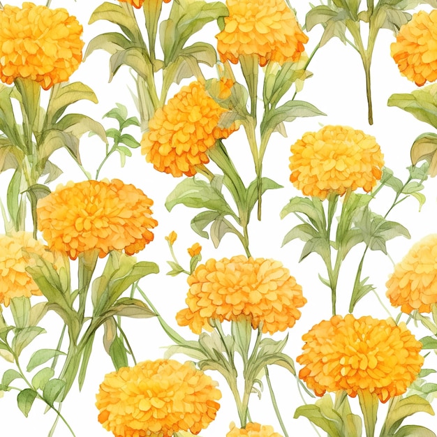 Un motif de fleurs jaunes avec des fleurs oranges