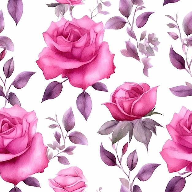 Motif de fleurs roses pourpres