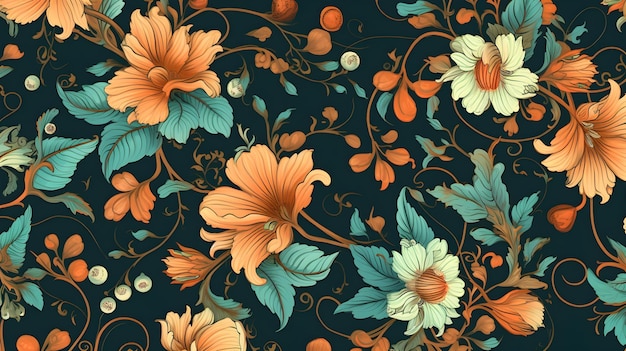 Motif de fleurs vintage