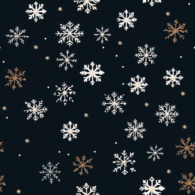 Un motif de flocon de neige avec des flocons de neige et des flocons de neige.