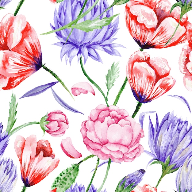 Motif floral aquarelle