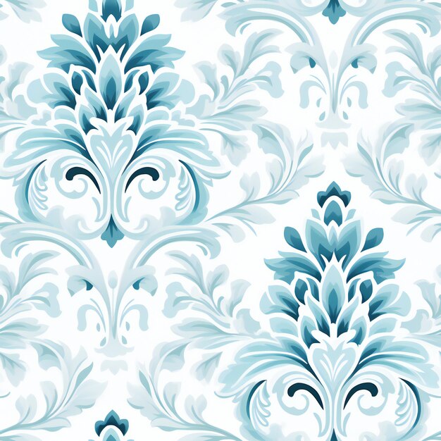 Un motif floral bleu et blanc avec un motif dans le style du bleu.