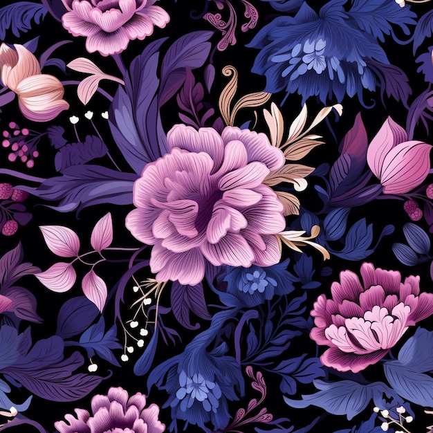 Un motif floral coloré avec le mot printemps dessus.