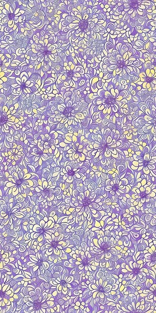 Un motif floral avec des feuilles et des fleurs ai génératif