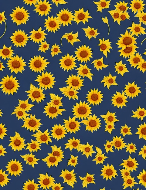 Un motif floral avec des feuilles et des fleurs génératives ai