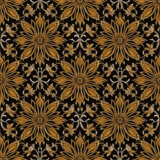 motif floral sur une illustration d'art vectoriel fond noir