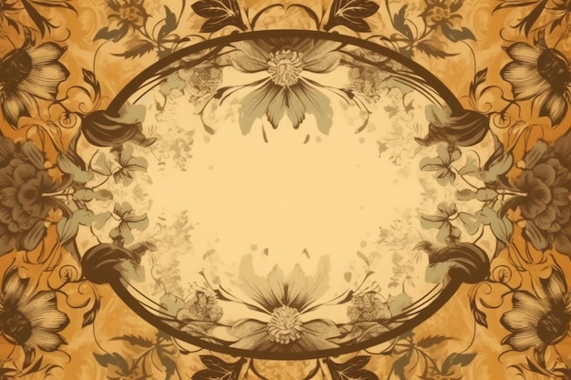Un motif floral marron et beige avec les mots " printemps " sur le bas.